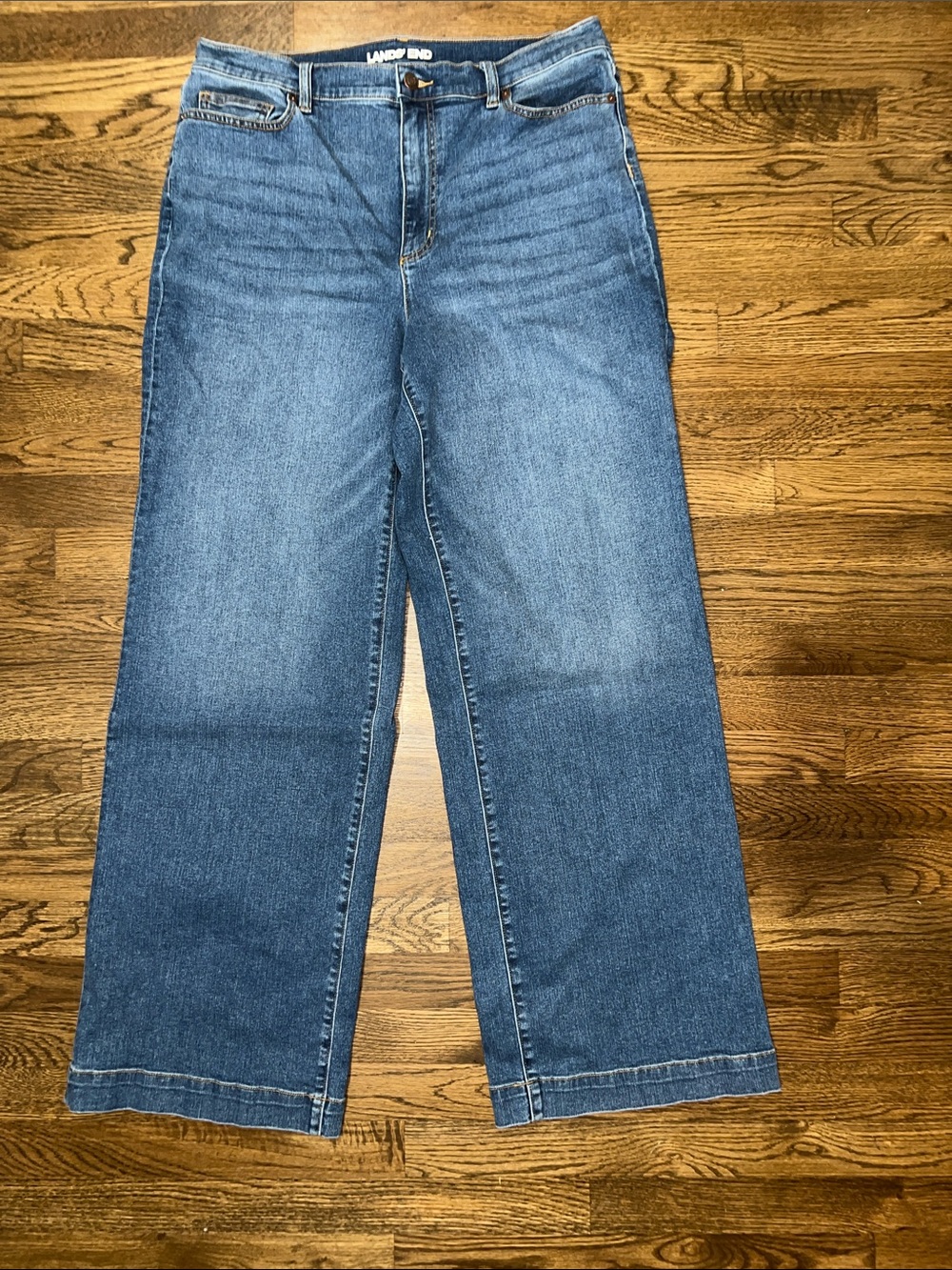 Lands' End Women's Straight Leg Jeans - Blue Denim